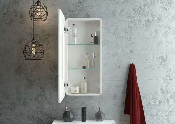 Зеркальный шкаф Континент Elliott LED 40 L МВК058 с подсветкой Белый Зеркальный шкаф Континент Elliott LED 40 L МВК058 с подсветкой Белый