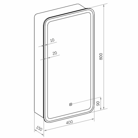 Зеркальный шкаф Континент Elliott LED 40 L МВК058 с подсветкой Белый Зеркальный шкаф Континент Elliott LED 40 L МВК058 с подсветкой Белый