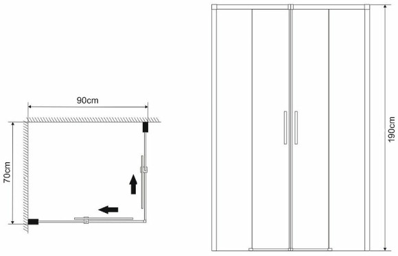 Душевой уголок Grossman Fly 70х90 GR-7090Fl профиль Хром стекло прозрачное Душевой уголок Grossman Fly 70х90 GR-7090Fl профиль Хром стекло прозрачное
