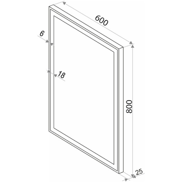 Зеркало Континент Strong 600х800 ЗЛП625 с подсветкой с сенсорным выключателем