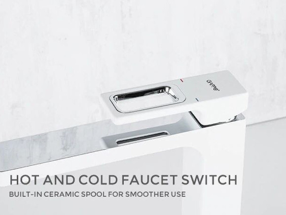 Смеситель для раковины Gappo G17-8 G1017-2 Белый Хром Смеситель для раковины Gappo G17-8 G1017-2 Белый Хром