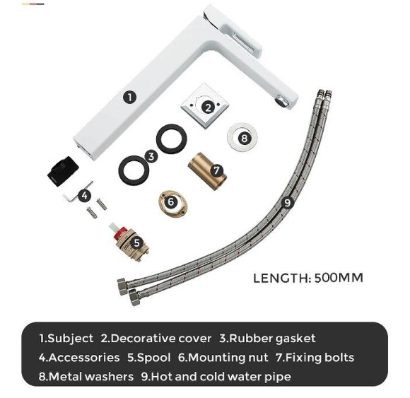 Смеситель для раковины Gappo G17-8 G1017-2 Белый Хром Смеситель для раковины Gappo G17-8 G1017-2 Белый Хром