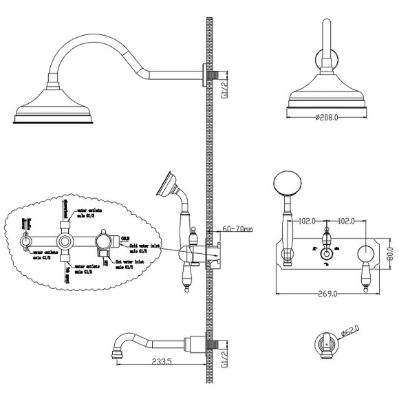 Душевая система Boheme Medici 308-SW Бронза Душевая система Boheme Medici 308-SW Бронза