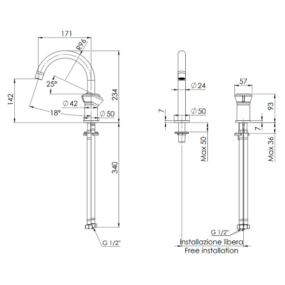 Смеситель для раковины Remer Element ET57 Хром Смеситель для раковины Remer Element ET57 Хром