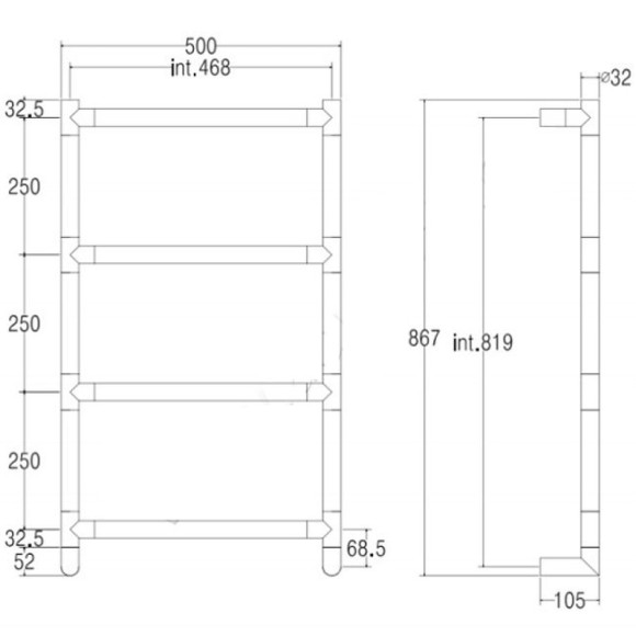 Электрический полотенцесушитель Margaroli Sereno 55824704CRNB Хром