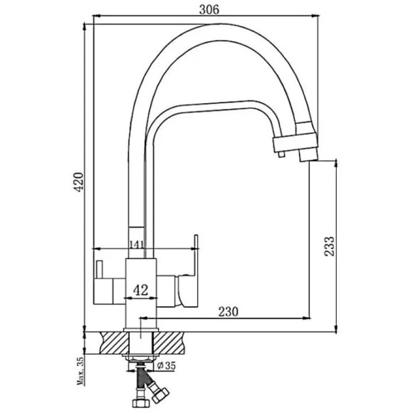 Смеситель для кухни Haiba HB76615 Хром Серый Смеситель для кухни Haiba HB76615 Хром Серый