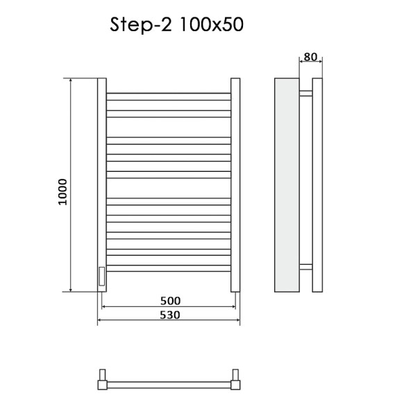 Электрический полотенцесушитель Ника Step-2 100/50 Белый матовый