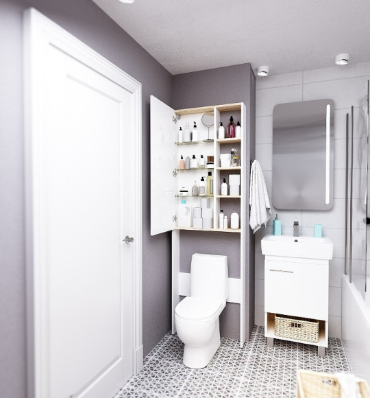 Шкаф пенал 1MarKa Gaula 60Н У92518 над унитазом White