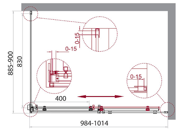 Душевой уголок BelBagno Acqua 100х90 ACQUA-AH-1-100/90-C-Cr профиль Хром стекло прозрачное