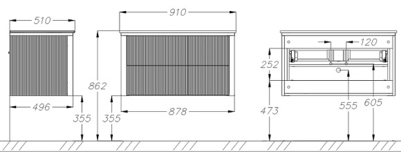 Тумба под раковину Opadiris Рубинно 90 00-00005943 подвесная Серая глянцевая Тумба под раковину Opadiris Рубинно 90 00-00005943 подвесная Серая глянцевая