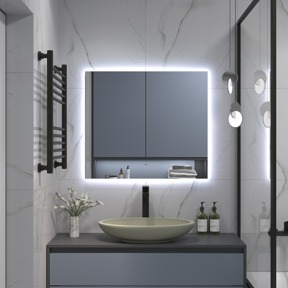 Зеркало Континент Trezhe 800x700 ЗЛП534 с подсветкой с бесконтактным выключателем