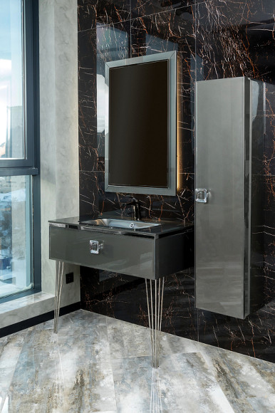 Тумба под раковину Boheme Armadi Art Lucido 80 770-080-GR подвесная Графит глянцевый