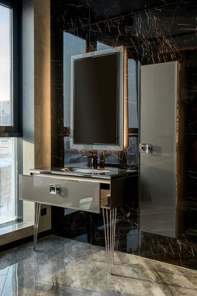 Тумба под раковину Boheme Armadi Art Lucido 80 770-080-GR подвесная Графит глянцевый