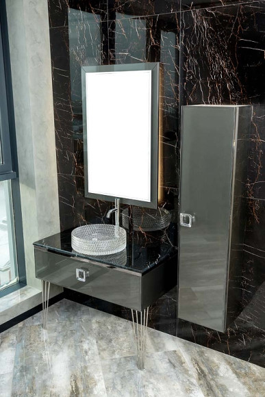 Тумба под раковину Boheme Armadi Art Lucido 80 770-080-GR подвесная Графит глянцевый