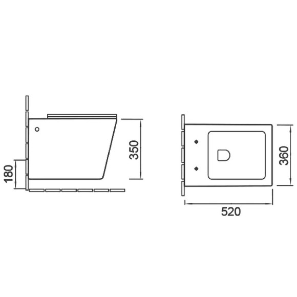 Унитаз биде SantiLine SL-5004SM-BD подвесной Белый с сиденьем Микролифт