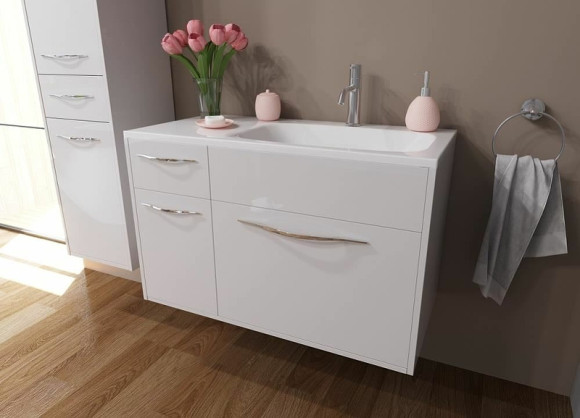 Тумба с раковиной Эстет Barcelona 90 R ФР-00003594 подвесная Белая Тумба с раковиной Эстет Barcelona 90 R ФР-00003594 подвесная Белая