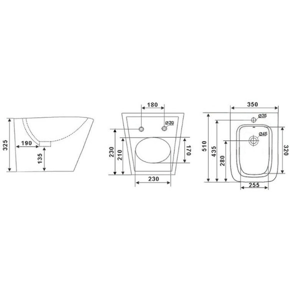 Биде Timo Soli TK-304MB подвесное Черное матовое