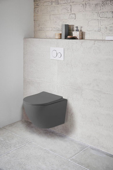 Унитаз Vincea Globo VT1-14SMA подвесной Антрацит матовый с сиденьем Микролифт