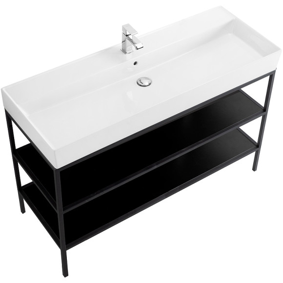 Консоль под раковину Cezares Cadro 120 CADRO-120/46/73-2C-PIA-MET-ST Черная матовая Консоль под раковину Cezares Cadro 120 CADRO-120/46/73-2C-PIA-MET-ST Черная матовая