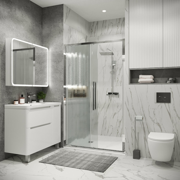 Душевая дверь Grossman Cosmo 120 100.K33.02.120.10.02 профиль Хром стекло шиншилла