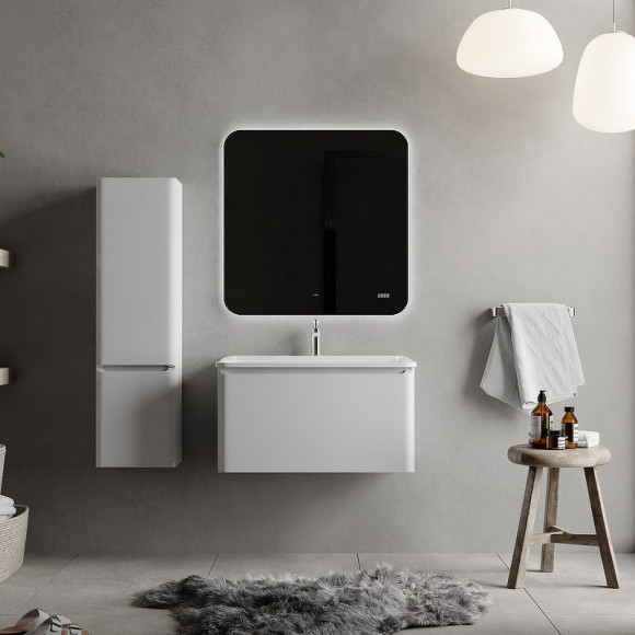 Зеркало Raval Ego 80 Ego.02.80/W/RL с подсветкой с бесконтактным выключателем и часами