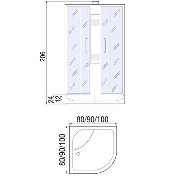 Душевая кабина River Nara 80x80 МТ Б/К 10000002159 с поддоном Душевая кабина River Nara 80x80 МТ Б/К 10000002159 с поддоном