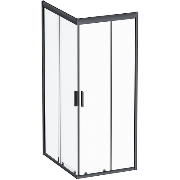Комплект душевого уголка с душевой системой и аксессуарами AM.PM Gem S 100x80 WK93EQ профиль Черный матовый стекло прозрачное Комплект душевого уголка с душевой системой и аксессуарами AM.PM Gem S 100x80 WK93EQ профиль Черный матовый стекло прозрачное
