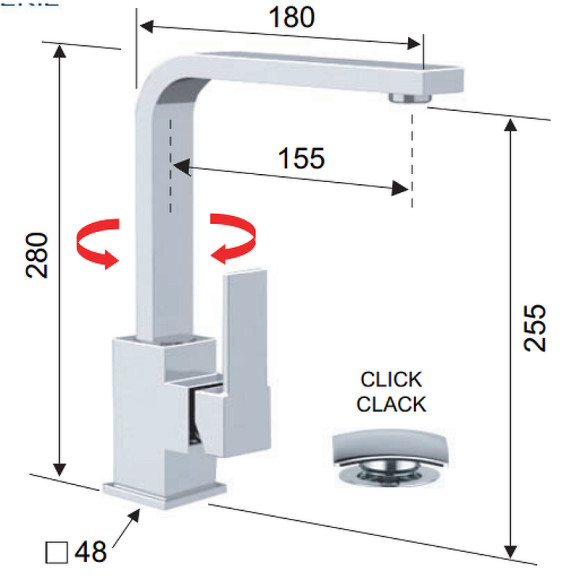 Смеситель для раковины Remer Qubica Q10G Хром Смеситель для раковины Remer Qubica Q10G Хром