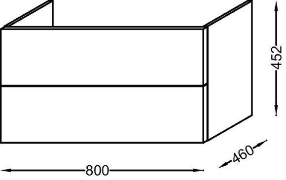 Тумба под раковину Jacob Delafon Vox 80 EB2078-R1-G1C подвесная Белая глянцевая