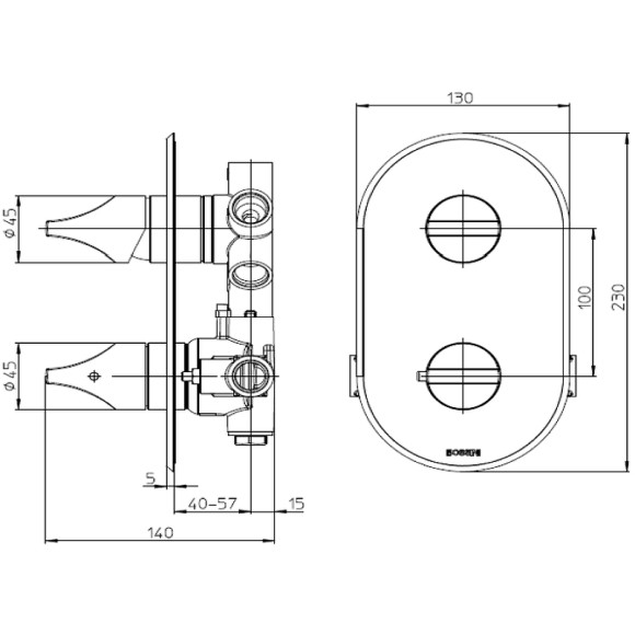 Смеситель для душа Bossini Apice Z00500.045 с термостатом Белый матовый Смеситель для душа Bossini Apice Z00500.045 с термостатом Белый матовый