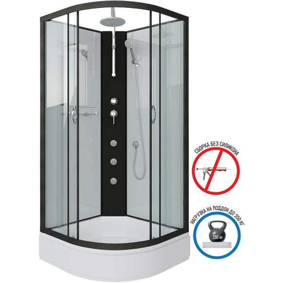 Душевая кабина Niagara Classic 80х80 NG-6703-14BKTG с гидромассажем