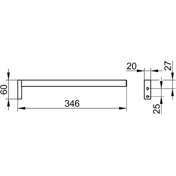 Полотенцедержатель Keuco Edition 90 Square 19122 010000 Хром