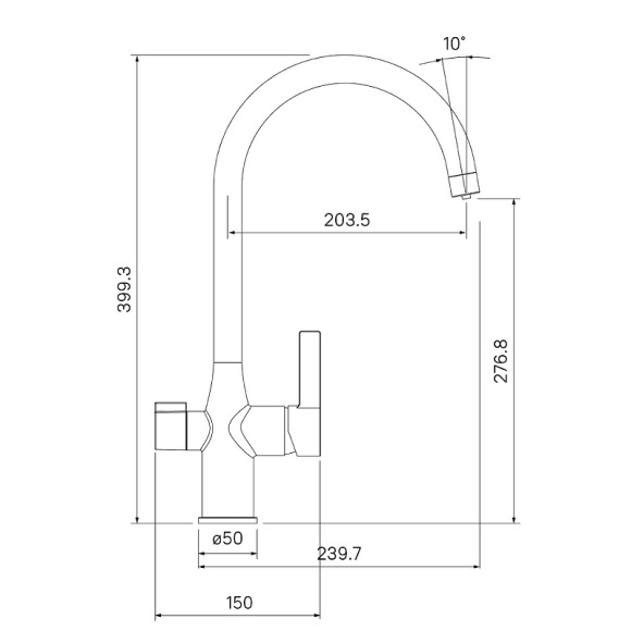 Смеситель для кухни Iddis Pure PURBLFJi05 Черный матовый Смеситель для кухни Iddis Pure PURBLFJi05 Черный матовый