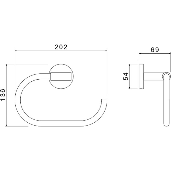 Полотенцедержатель Aquatek Оберон AQ4221CR Хром Полотенцедержатель Aquatek Оберон AQ4221CR Хром