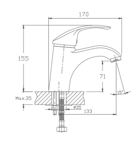 Смеситель для раковины Haiba HB1021 Хром Смеситель для раковины Haiba HB1021 Хром