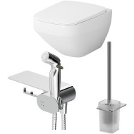 Унитаз AM.PM Inspire V2.0 FlashClean CK50H0603W подвесной с гигиеническим душем и ершиком с сиденьем Микролифт Унитаз AM.PM Inspire V2.0 FlashClean CK50H0603W подвесной с гигиеническим душем и ершиком с сиденьем Микролифт