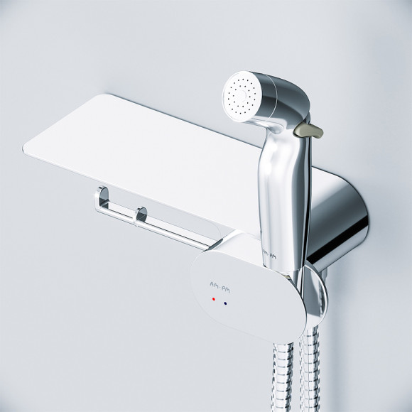 Унитаз AM.PM Inspire V2.0 FlashClean CK50H0603W подвесной с гигиеническим душем и ершиком с сиденьем Микролифт Унитаз AM.PM Inspire V2.0 FlashClean CK50H0603W подвесной с гигиеническим душем и ершиком с сиденьем Микролифт