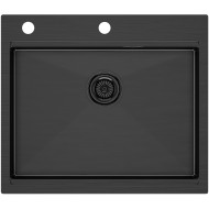 Кухонная мойка Paulmark Kroner-Pro 59 PM705951-GM Вороненая сталь Кухонная мойка Paulmark Kroner-Pro 59 PM705951-GM Вороненая сталь