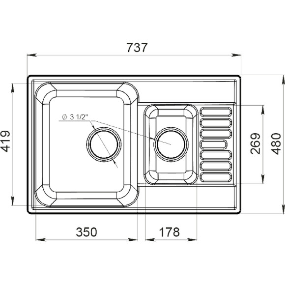 Кухонная мойка GranFest Quarz GF-Z21K Терракот Кухонная мойка GranFest Quarz GF-Z21K Терракот