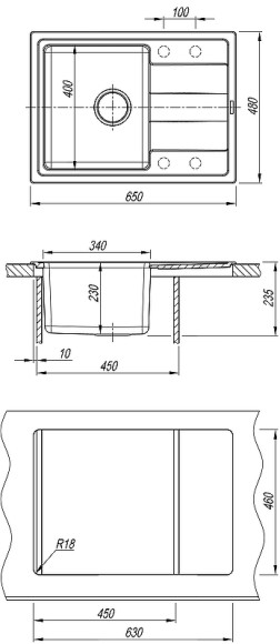 Кухонная мойка Florentina Комби-650 21.390.B0650.305 Грей Кухонная мойка Florentina Комби-650 21.390.B0650.305 Грей