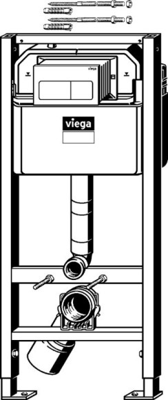 Инсталляция Viega Prevista Dry 792 824 для подвесных унитазов с клавишей смыва Хром Инсталляция Viega Prevista Dry 792 824 для подвесных унитазов с клавишей смыва Хром