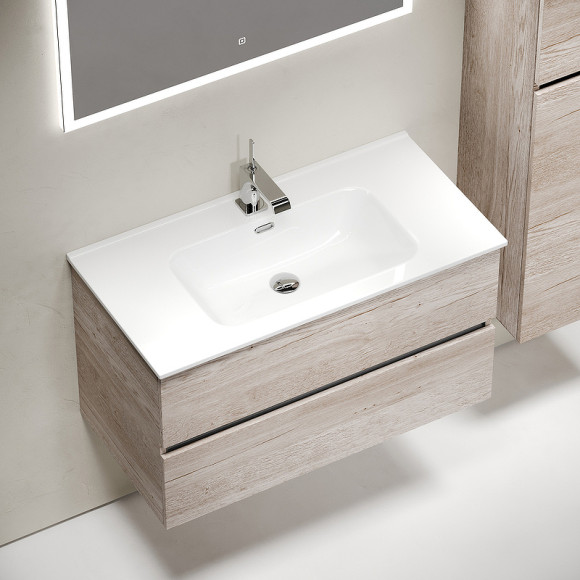 Тумба под раковину Sancos Urban 90 UR90EG подвесная Дуб Галифакс натуральный