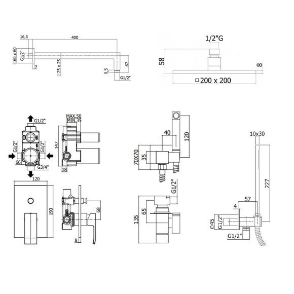 Душевой комплект Paffoni Elle KITZEL015NO/M из душевой системы с гигиеническим душем Черный матовый Душевой комплект Paffoni Elle KITZEL015NO/M из душевой системы с гигиеническим душем Черный матовый