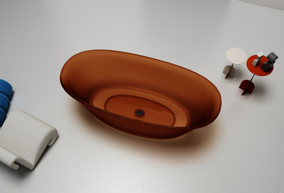 Ванна из полиэфирной смолы Abber Kristall 170х75 AT9707Opal Коричневая без гидромассажа