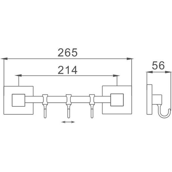 Вешалка для полотенец Haiba HB8615-3 Хром