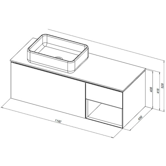 Тумба под раковину Allen Brau Infinity 120 L 1.21006.AM подвесная Антрацит матовый Тумба под раковину Allen Brau Infinity 120 L 1.21006.AM подвесная Антрацит матовый
