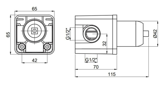 Смеситель для унитаза с биде Creavit Adell 15165141/15912201 Хром