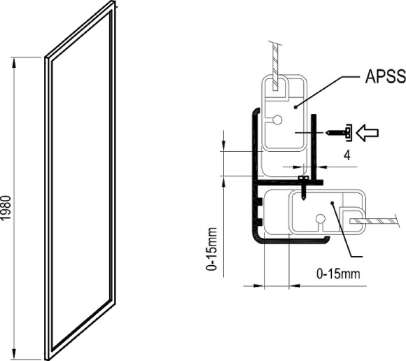 Душевая стенка Ravak Supernova APSS-90 940701R2Z1 профиль Белый стекло Transparent Душевая стенка Ravak Supernova APSS-90 940701R2Z1 профиль Белый стекло Transparent