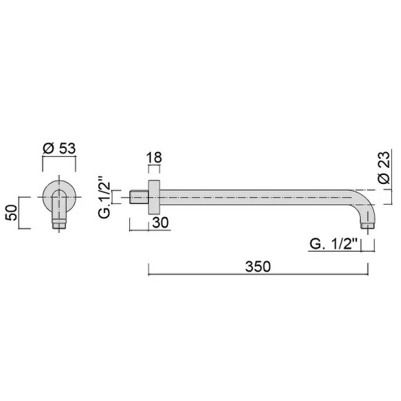 Кронштейн для верхнего душа Giulini Futuro F1751-35 Хром Кронштейн для верхнего душа Giulini Futuro F1751-35 Хром