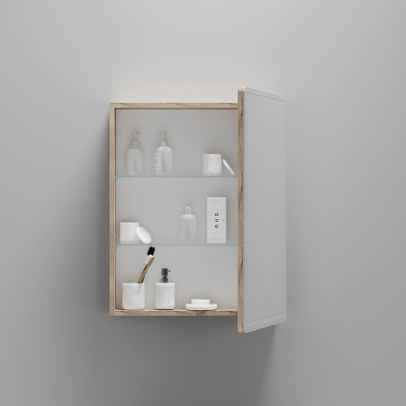 Зеркальный шкаф Sancos Mirror 60 MI60EG с подсветкой Дуб галифакс натуральный Зеркальный шкаф Sancos Mirror 60 MI60EG с подсветкой Дуб галифакс натуральный